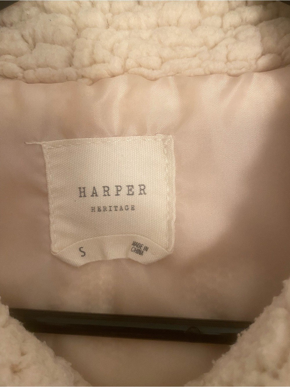 Harper Cream Teddy Sherpa Zip Jacket - Picture 3 of 5